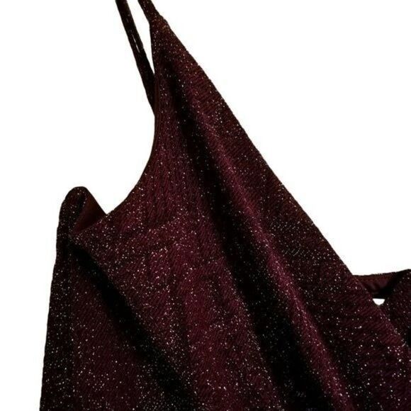 ROW A Metallic Wrap Jumpsuit  Maroon Purple - XXL - NWOT  8 0054 - Picture 5 of 12